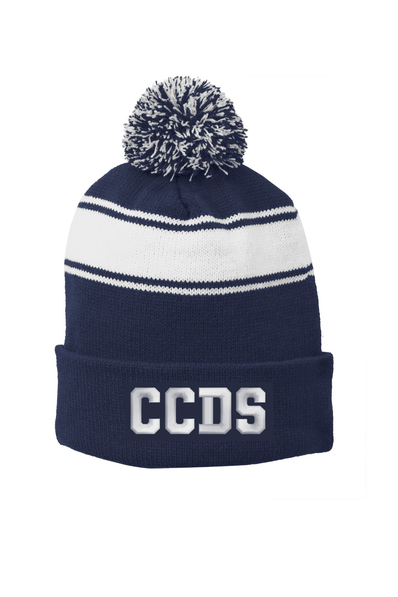 Stripe Pom Pom Beanie